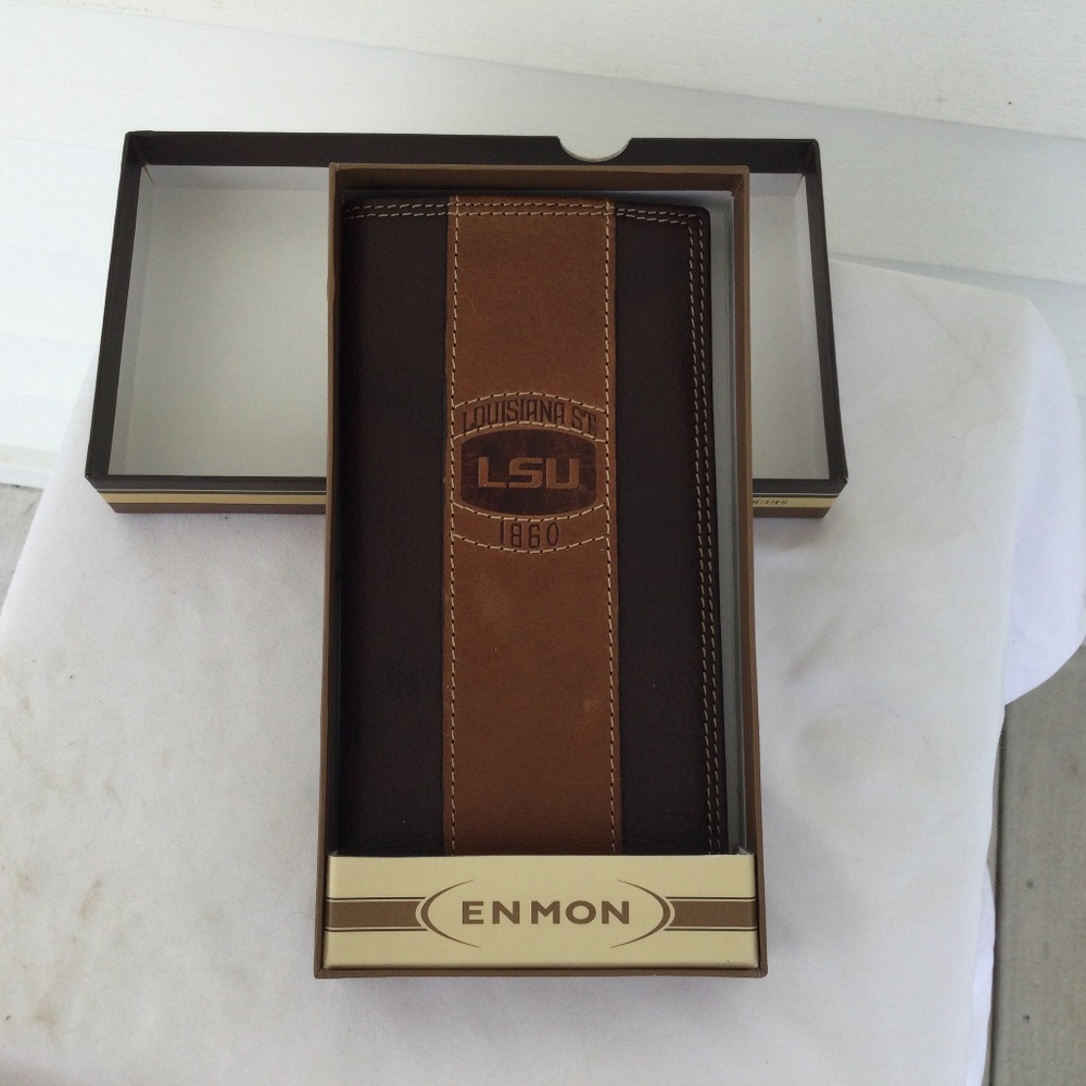Enmon LSU Leather Wallet, NWT